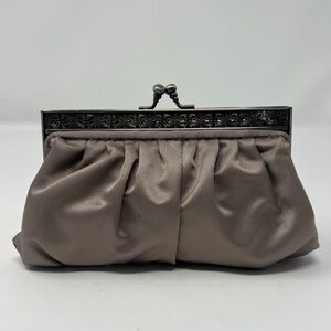 Ann Taylor LOFT Elegant grey satin  Evening Bag